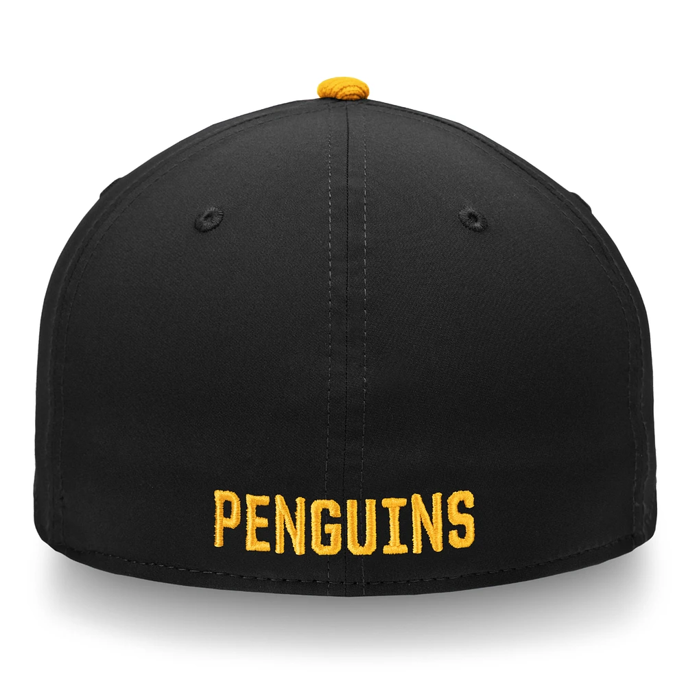 Casquette Fan Weave Flex Fit dorée/noire pour homme des Penguins de Pittsburgh Fanatics