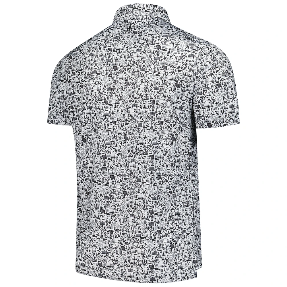 Polo johnnie-O pour hommes, noir/blanc, Pittsburgh Penguins Slapshot