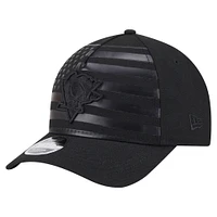 Men's New Era  Black Pittsburgh Penguins Game Day Stealth Flag 9FORTY A-Frame Adjustable Hat