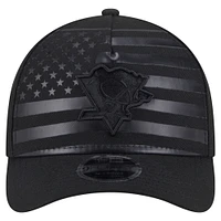 Men's New Era  Black Pittsburgh Penguins Game Day Stealth Flag 9FORTY A-Frame Adjustable Hat
