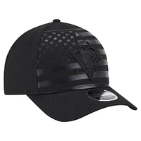 Men's New Era  Black Pittsburgh Penguins Game Day Stealth Flag 9FORTY A-Frame Adjustable Hat
