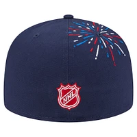 Men's New Era  Navy Pittsburgh Penguins Americana Fireworks 59FIFTY Fitted Hat