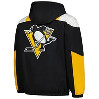 Men's Starter  Black Pittsburgh Penguins Charger Half-Zip Pullover Hoodie