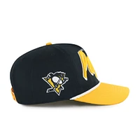 Casquette ajustable Dropshadow Rope Hitch noire/dorée '47 pour homme des Penguins de Pittsburgh