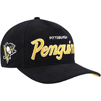 Men's '47  Black Pittsburgh Penguins Crosstown Corduroy Hitch Adjustable Hat