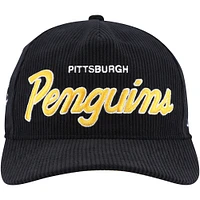 Men's '47  Black Pittsburgh Penguins Crosstown Corduroy Hitch Adjustable Hat