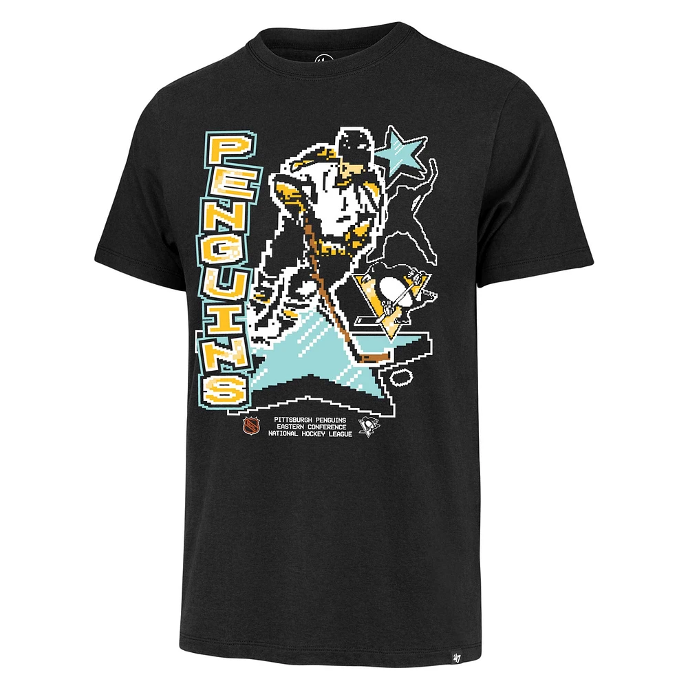 Men's '47 Black Pittsburgh Penguins Lamp Lighter Franklin T-Shirt