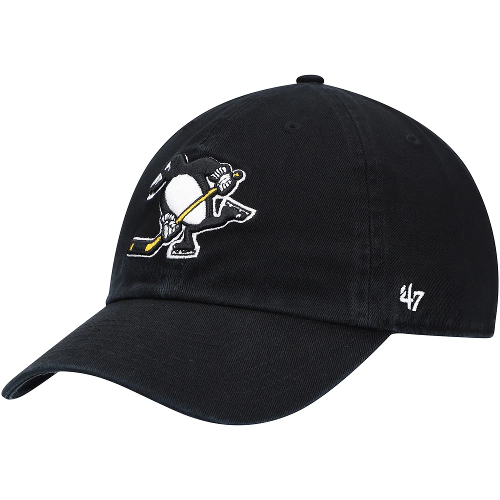 Casquette réglable '47 Pittsburgh Penguins Logo Clean Up pour homme