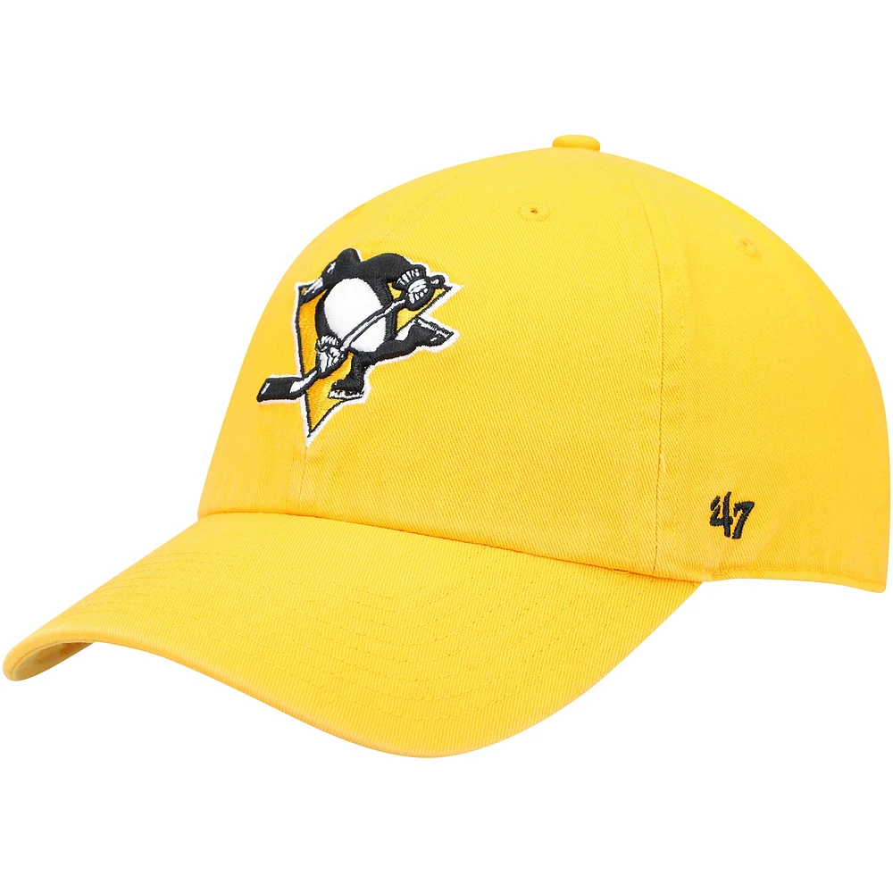 Casquette réglable pour hommes '47 Gold Pittsburgh Penguins Team Clean Up