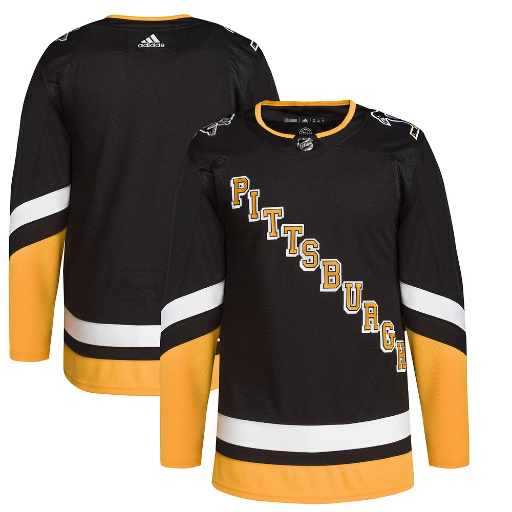 Adidas noir Pittsburgh Penguins 2021/22 Alternate pour homme - Maillot authentique Primegreen