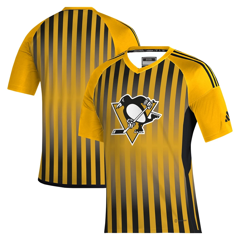 Men's adidas Gold Pittsburgh Penguins AEROREADY Raglan Soccer Top