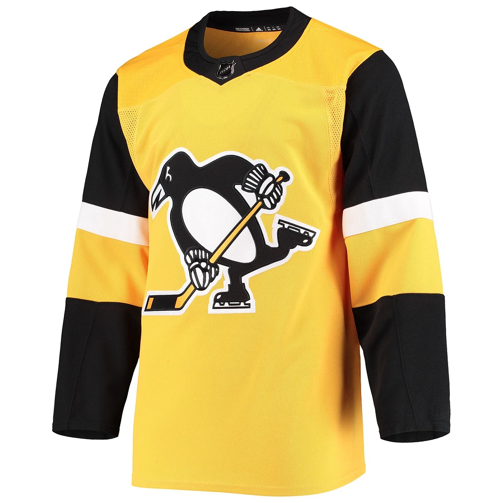 Maillot d'équipe authentique adidas Gold Pittsburgh Penguins pour homme