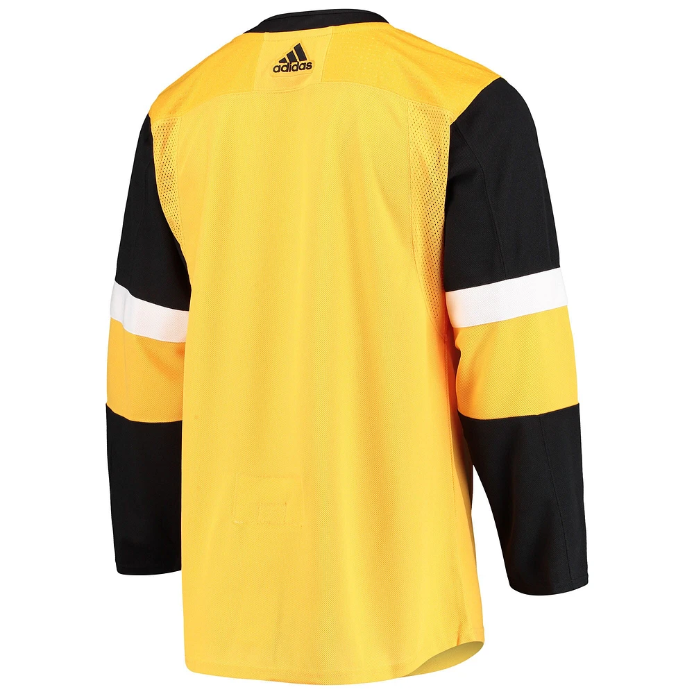 Maillot d'équipe authentique adidas Gold Pittsburgh Penguins pour homme