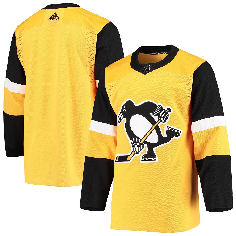 Maillot d'équipe authentique adidas Gold Pittsburgh Penguins pour homme