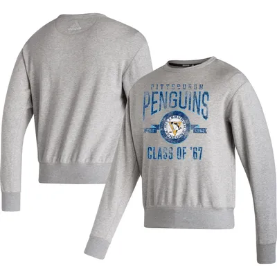 Sweat-shirt à enfiler Vintage Pittsburgh Penguins Adidas pour homme, gris chiné