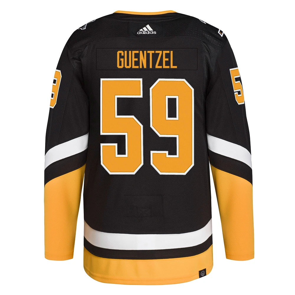 Maillot de joueur authentique adidas Jake Guentzel noir Pittsburgh Penguins Alternate Primegreen pour homme