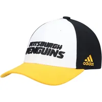 Casquette réglable pour vestiaire des Penguins de Pittsburgh adidas blanche pour hommes