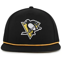 Men's American Needle  Black Pittsburgh Penguins Buxton Pro Tech Adjustable Hat