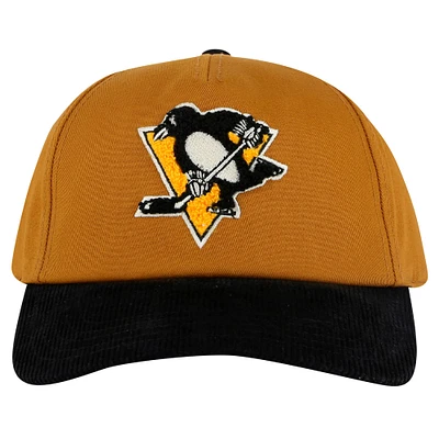 Casquette ajustable Burnett pour homme American Needle Tan/Black Pittsburgh Penguins