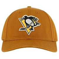 Casquette ajustable en sergé délavé Hepcat des Penguins de Pittsburgh pour hommes, couleur tan American Needle