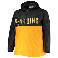 Men's Black Pittsburgh Penguins Big & Tall Anorak Half-Zip Pullover Hoodie