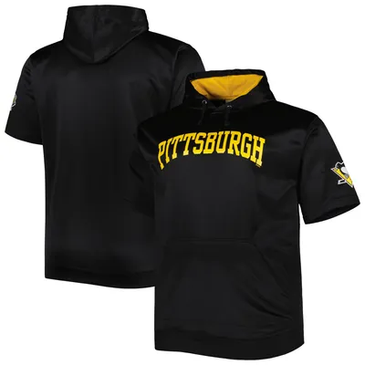 Pittsburgh Penguins Big & Tall Logo Short Sleeve Hoodie - Black