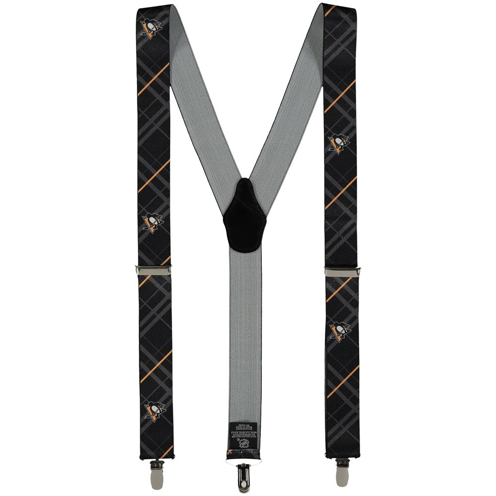 Men's Black Pittsburgh Penguins Suspenders