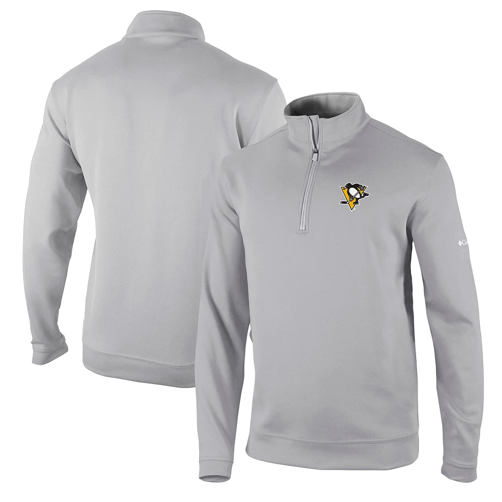 Veste à quart de zip Columbia Grey Pittsburgh Penguins Wickham Hills pour hommes