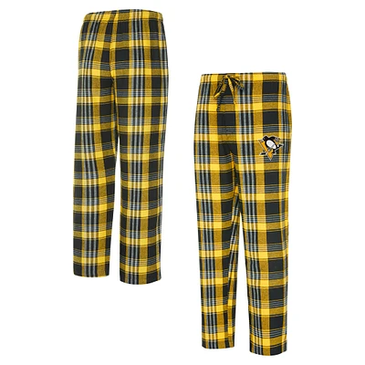 Men's Concepts Sport Gold/Black Pittsburgh Penguins Region Flannel Sleep Pants