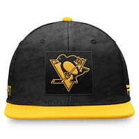 Men's Fanatics  Black/Gold Pittsburgh Penguins Authentic Pro Rink Snapback Hat