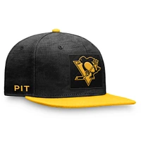 Men's Fanatics  Black/Gold Pittsburgh Penguins Authentic Pro Rink Snapback Hat