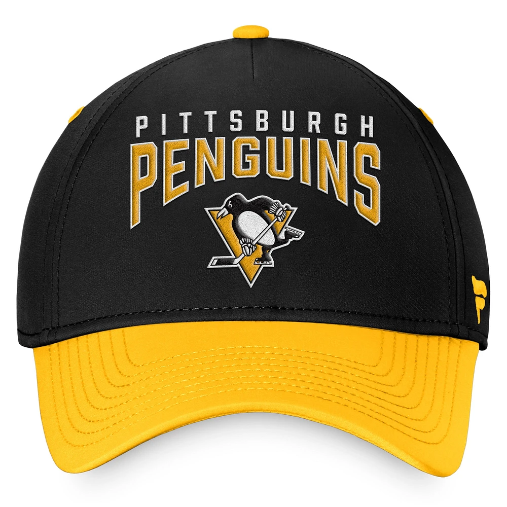 Men's Fanatics Black/Gold Pittsburgh Penguins Fundamental 2-Tone Flex Hat