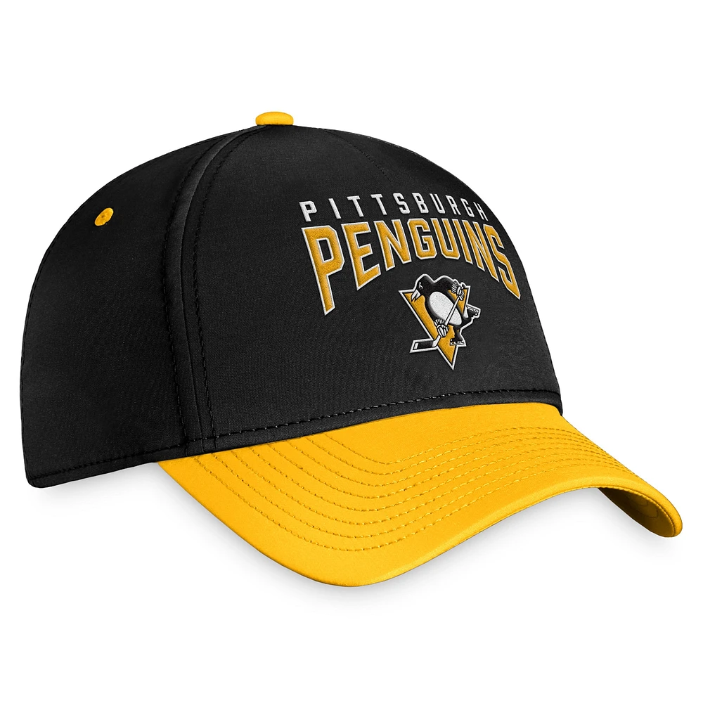 Men's Fanatics Black/Gold Pittsburgh Penguins Fundamental 2-Tone Flex Hat