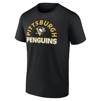 Pack combiné de t-shirts et shorts Humble des Penguins Pittsburgh Fanatics pour hommes, noir/gris chiné