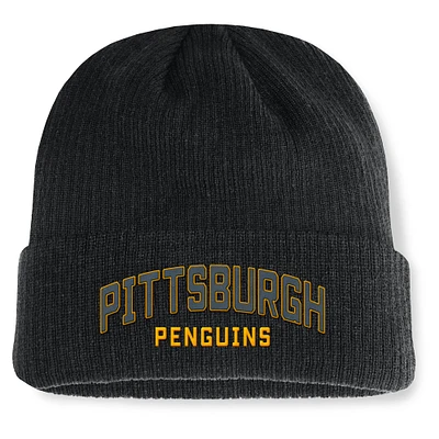 Bonnet à revers Andee des Penguins de Pittsburgh pour hommes Fanatics Black