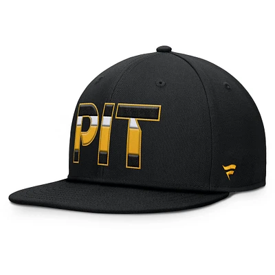 Casquette Snapback authentique Pro Alternate des Penguins de Pittsburgh pour hommes Fanatics Black