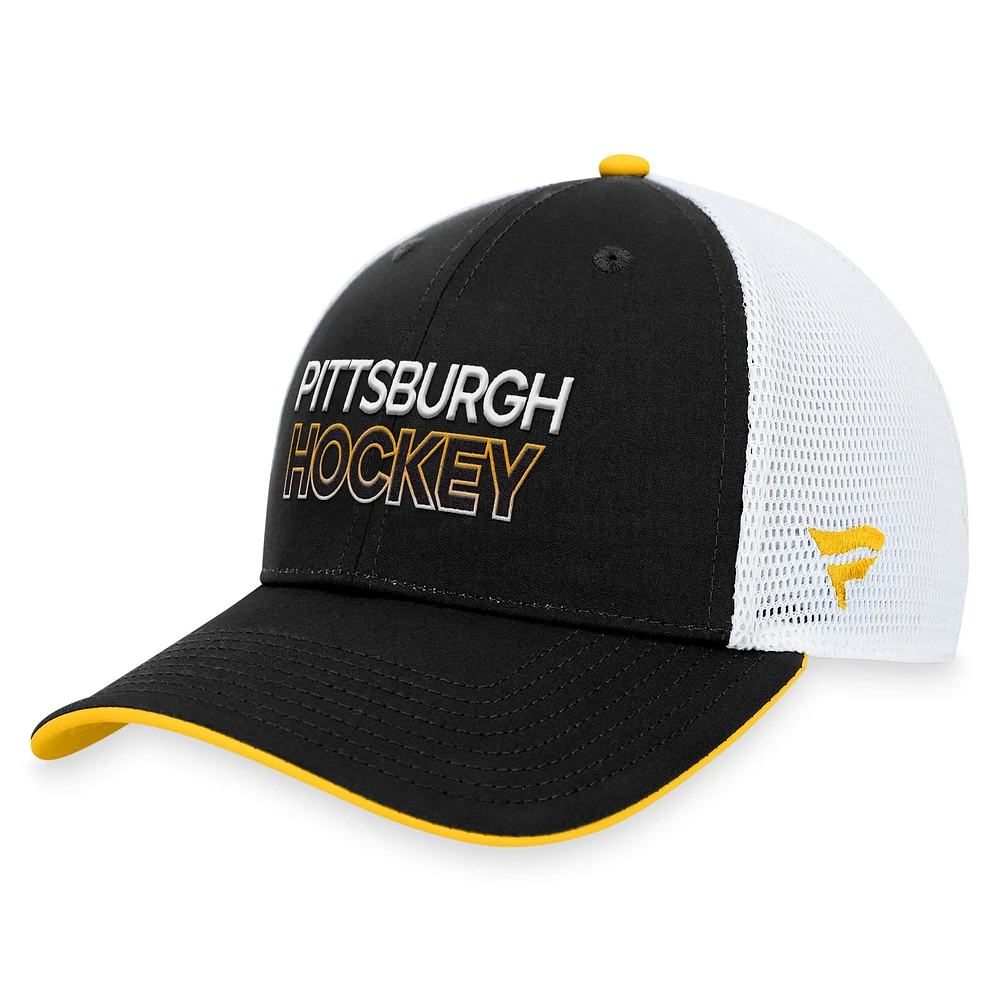 Men's Fanatics Black Pittsburgh Penguins Authentic Pro Alternate Jersey Trucker Adjustable Hat