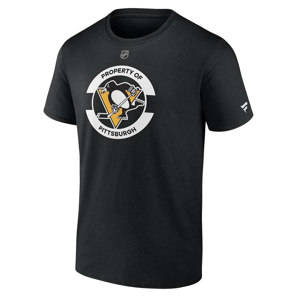 Men's Fanatics Black Pittsburgh Penguins Authentic Pro Core Secondary T-Shirt