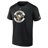 T-shirt secondaire authentique Pro Core des Penguins de Pittsburgh Fanatics pour hommes, noir