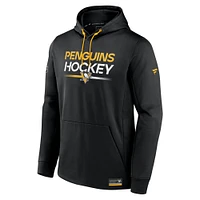 Men's Fanatics Black Pittsburgh Penguins Authentic Pro Fleece Pullover Hoodie