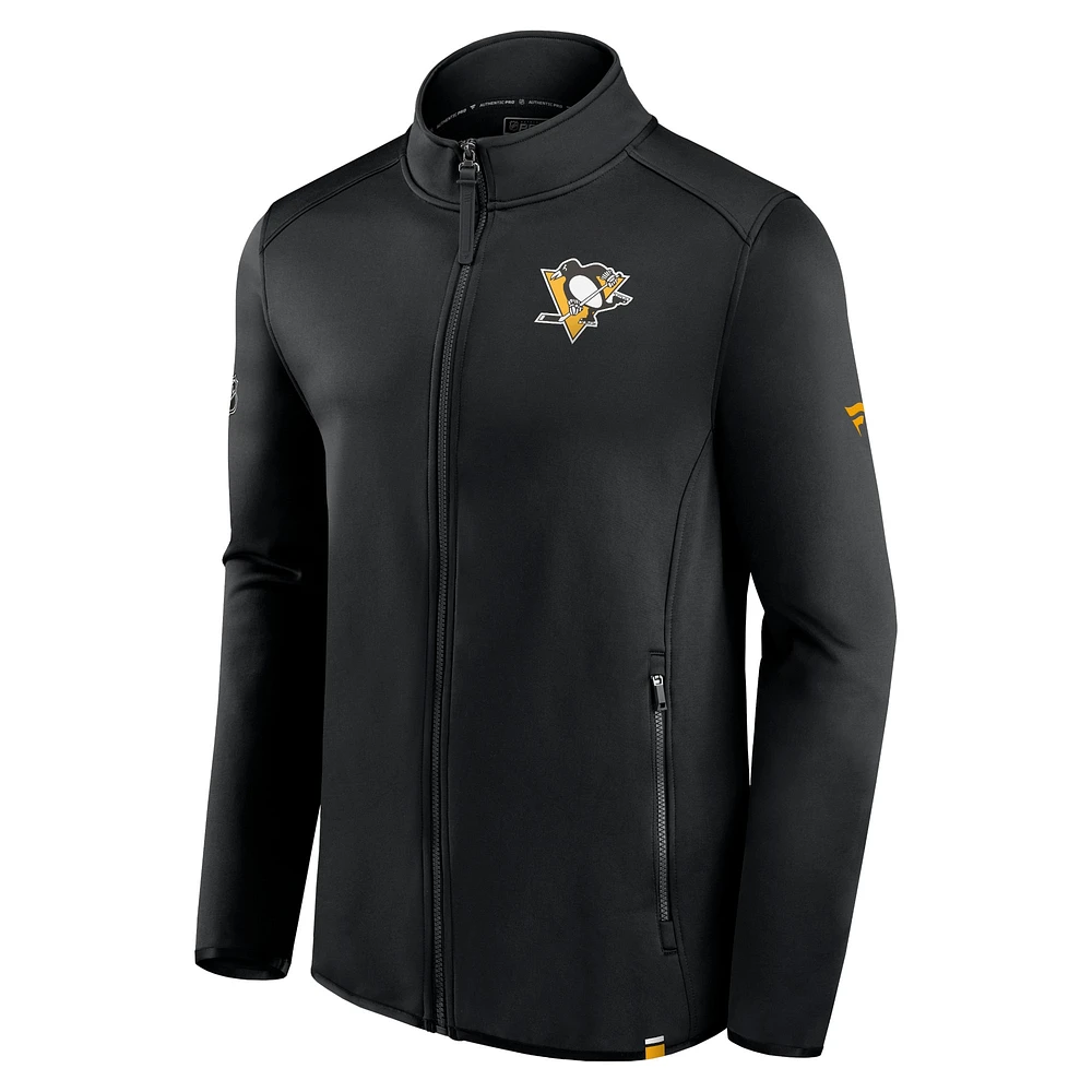 Men's Fanatics  Black Pittsburgh Penguins Authentic Pro Full-Zip Jacket