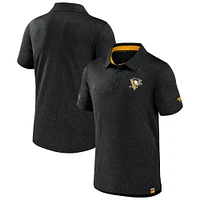 Polo Authentic Pro Jacquard noir pour homme Fanatics des Penguins de Pittsburgh