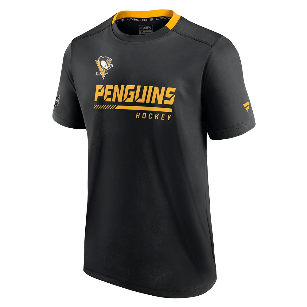 Fanatics pour hommes de marque Black Pittsburgh Penguins Authentic Pro Locker Room - T-shirt