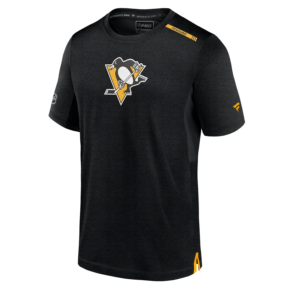 Men's Fanatics  Black Pittsburgh Penguins Authentic Pro Performance T-Shirt