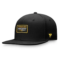 Casquette Snapback Authentic Pro Prime des Penguins de Pittsburgh Fanatics pour hommes, noire