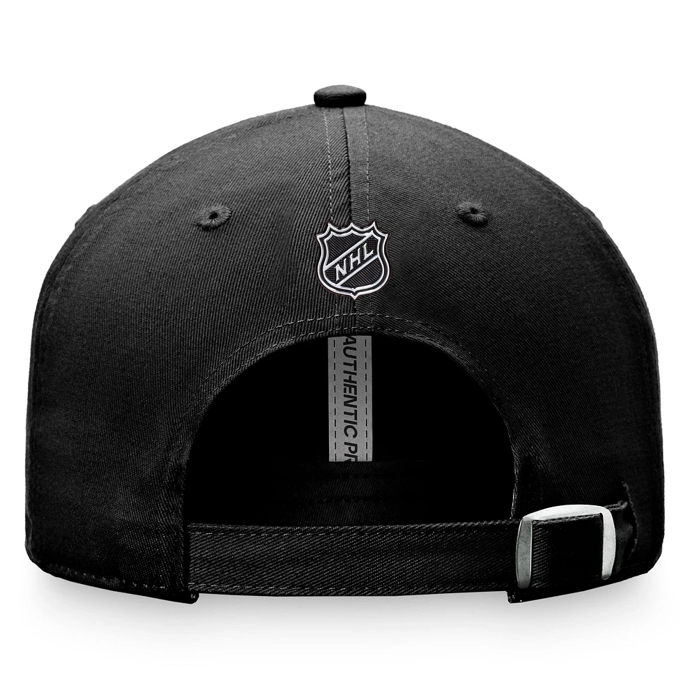 Casquette réglable noire authentique Pro Rink Fanatics pour hommes des Penguins de Pittsburgh