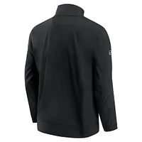 Veste noire à fermeture éclair complète des entraîneurs de patinoire professionnelle authentiques Penguins Pittsburgh marque Fanatics pour hommes