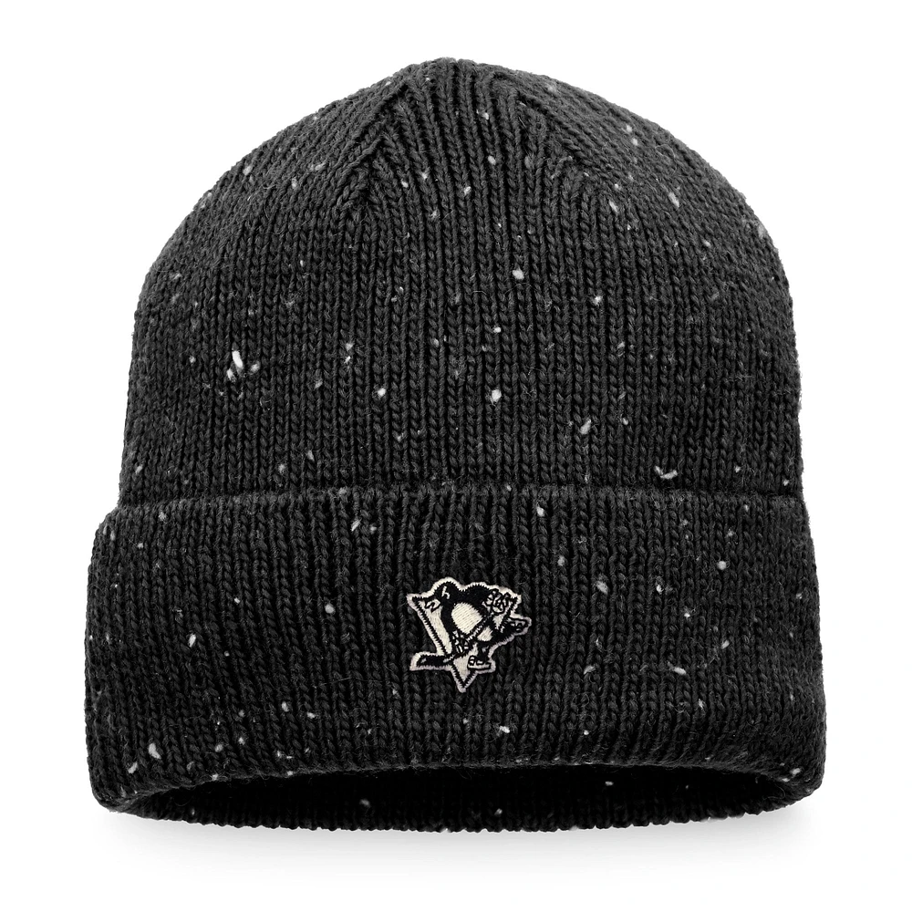 Men's Fanatics Black Pittsburgh Penguins Authentic Pro Rink Pinnacle Cuffed Knit Hat