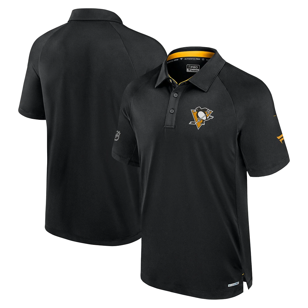 Polo authentique Pro Rink noir Fanatics pour homme des Penguins de Pittsburgh