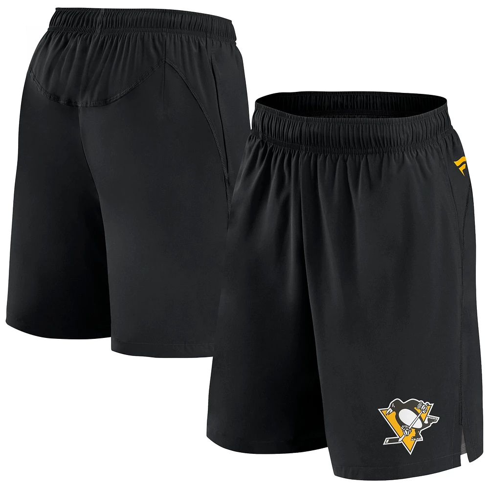 Short Pro Tech authentique noir des Penguins de Pittsburgh Fanatics pour hommes